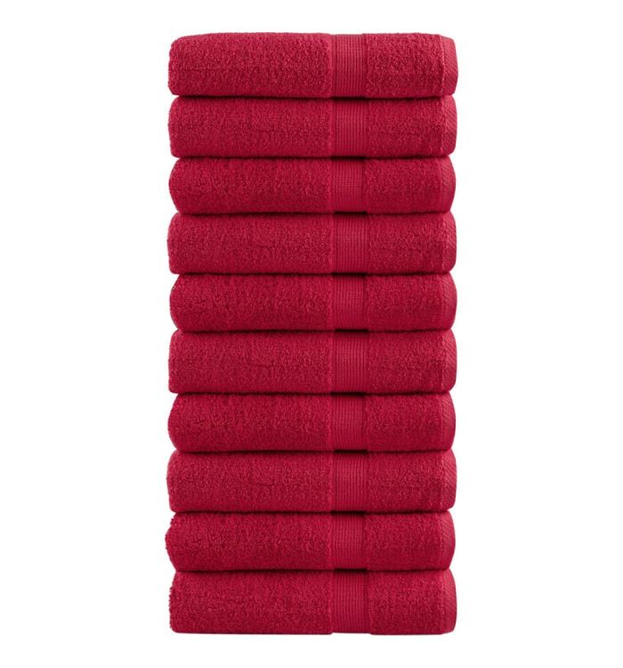 Serviettes de douche de qualité supérieure SOLUND 10 pcs rouge | Mobilier & Déco