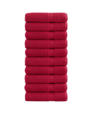 Serviettes de douche de qualité supérieure SOLUND 10 pcs rouge | Mobilier & Déco