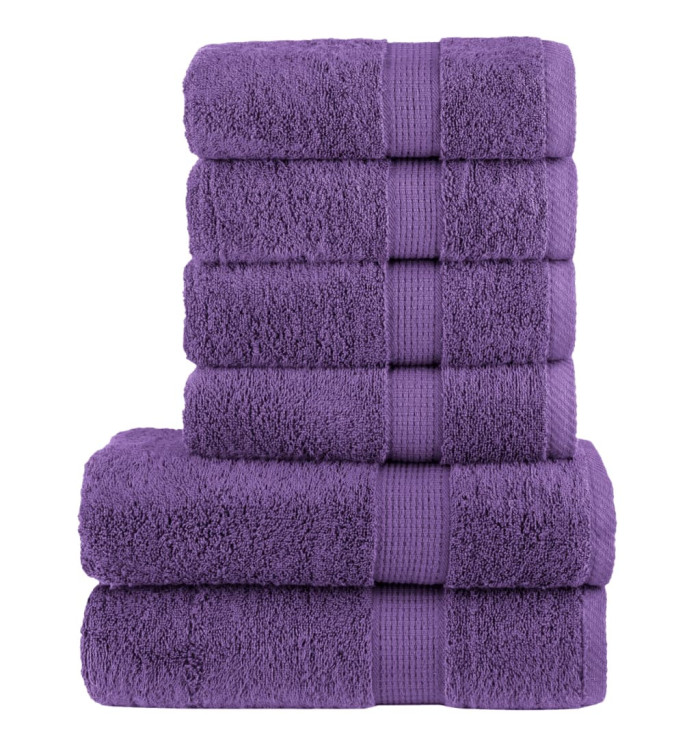 Ensemble de serviettes de qualité supérieure SOLUND 6pcs violet | Mobilier & Déco