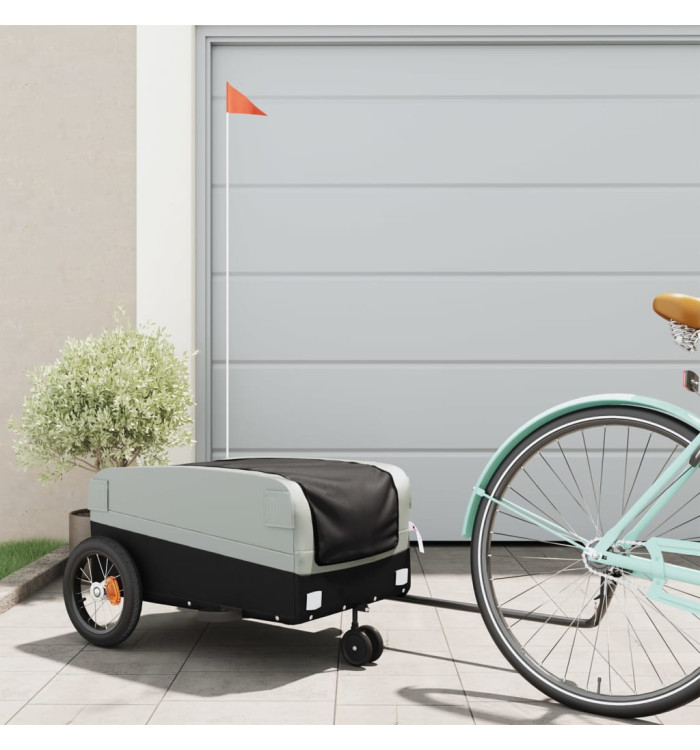 Remorque de vélo noir et gris 30 kg fer | Mobilier & Déco