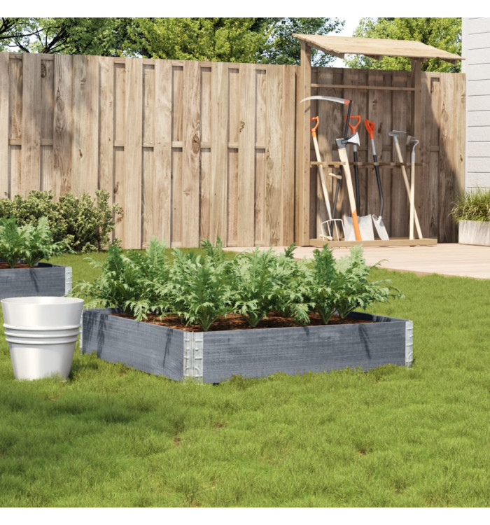 Jardinière gris 100x100 cm bois de pin massif | Mobilier & Déco