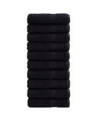 Essuie-mains de qualité supérieure SOLUND 10 pcs noir 600 g/m² | Mobilier & Déco