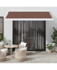 Auvent manuel rétractable marron 300x250 cm | Mobilier & Déco