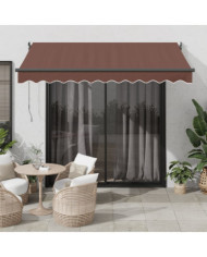 Auvent rétractable automatique marron 300x250 cm | Mobilier & Déco