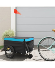 Remorque de vélo noir et bleu 45 kg fer | Mobilier & Déco