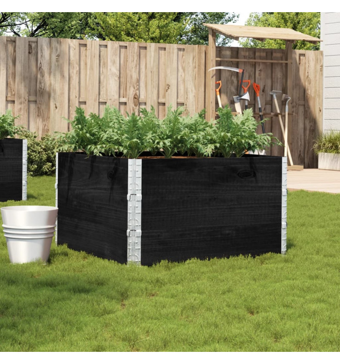 Jardinière noir 100x100 cm bois massif de pin | Mobilier & Déco
