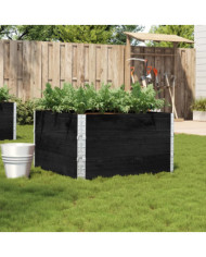 Jardinière noir 100x100 cm bois massif de pin | Mobilier & Déco