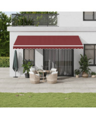 Auvent manuel rétractable bordeaux 500x300 cm | Mobilier & Déco