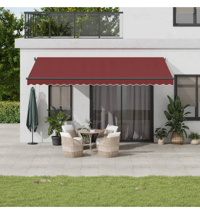 Auvent rétractable automatique avec LED bordeaux 500x300 cm | Mobilier & Déco