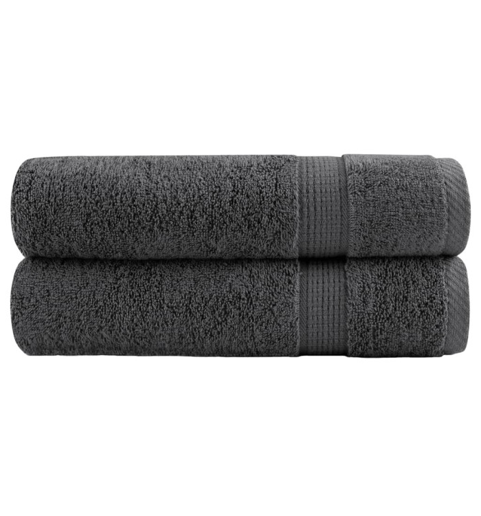 Serviettes de douche de qualité sup. SOLUND 2 pcs anthracite | Mobilier & Déco