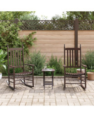 Chaises à bascule lot de 2 table pliable marron massif peuplier | Mobilier & Déco