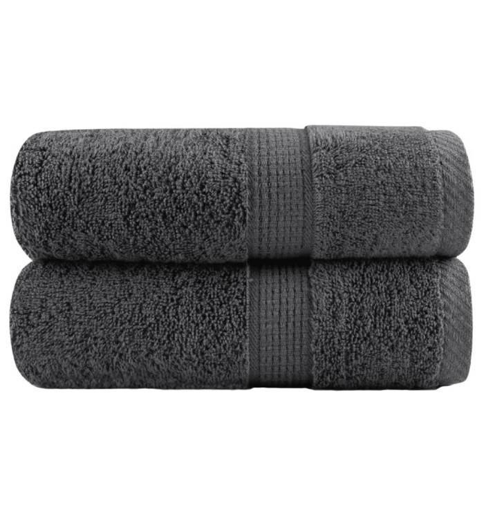 Serviettes de visage de qualité sup. SOLUND 2 pcs anthracite | Mobilier & Déco