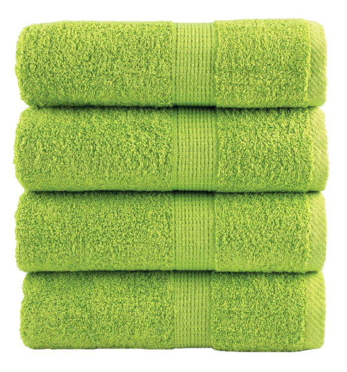 Serviettes de visage de qualité sup. SOLUND 4 pcs vert pomme | Mobilier & Déco