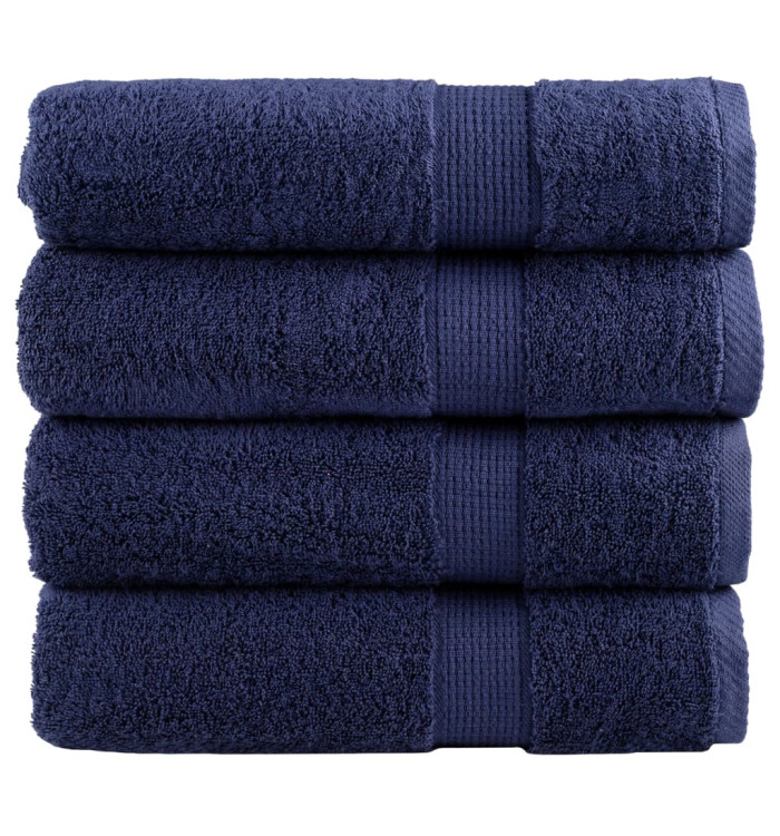 Essuie-mains de qualité supérieure SOLUND 4 pcs bleu marine | Mobilier & Déco