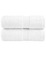 Serviettes d'invité de qualité supérieure SOLUND 2 pcs blanc | Mobilier & Déco