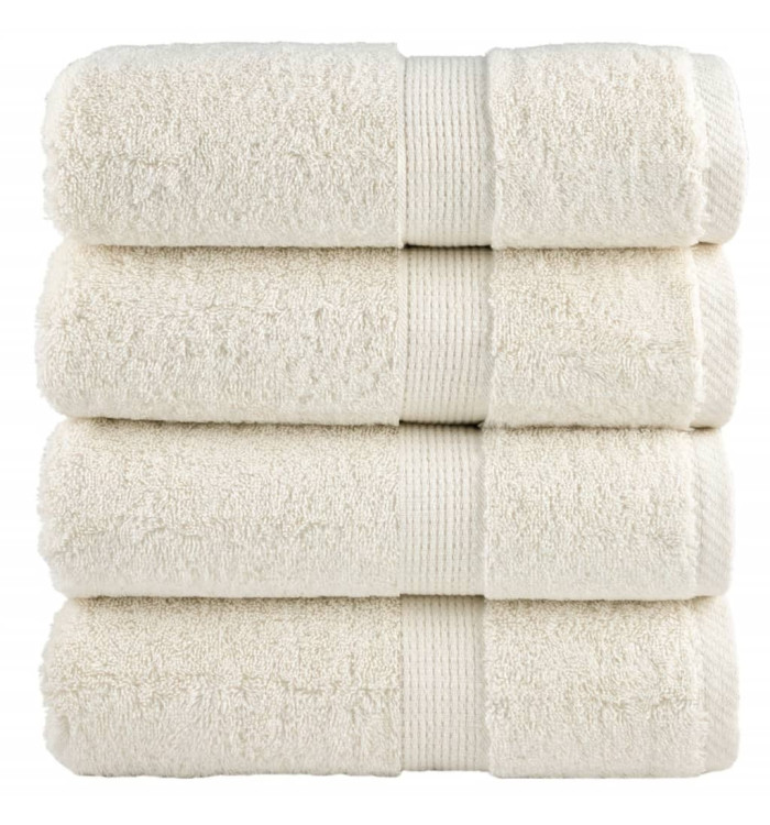Serviettes d'invité de qualité supérieure SOLUND 4 pcs crème | Mobilier & Déco
