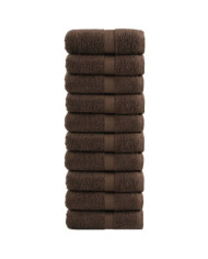 Serviettes d'invité de qualité supérieure SOLUND 10 pcs marron | Mobilier & Déco
