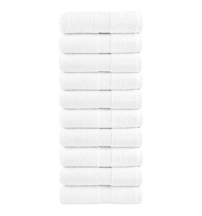 Serviettes d'invité de qualité supérieure SOLUND 10 pcs blanc | Mobilier & Déco
