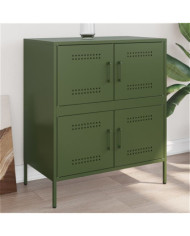 Buffet vert olive 68x39x79 cm acier | Mobilier & Déco