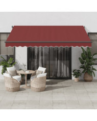 Auvent rétractable automatique avec LED bordeaux 400x350 cm | Mobilier & Déco