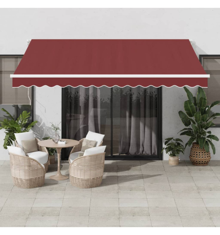 Auvent manuel rétractable bordeaux 400x350 cm | Mobilier & Déco