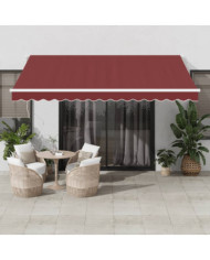 Auvent manuel rétractable bordeaux 400x350 cm | Mobilier & Déco