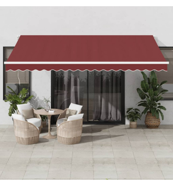 Auvent rétractable automatique avec LED bordeaux 450x350 cm | Mobilier & Déco