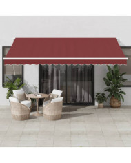 Auvent rétractable automatique avec LED bordeaux 450x350 cm | Mobilier & Déco