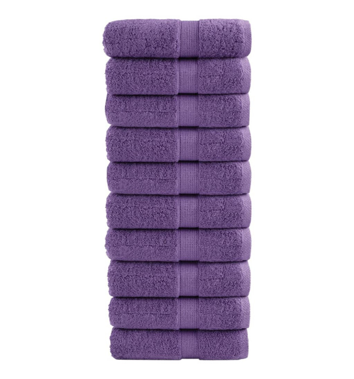 Serviettes de visage de qualité supérieure SOLUND 10 pcs violet | Mobilier & Déco