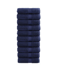 Serviettes de visage de qualité sup. SOLUND 10 pcs bleu marine | Mobilier & Déco