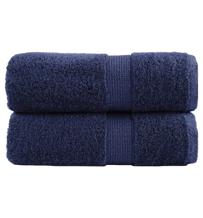 Serviettes de visage de qualité sup. SOLUND 2 pcs bleu marine | Mobilier & Déco