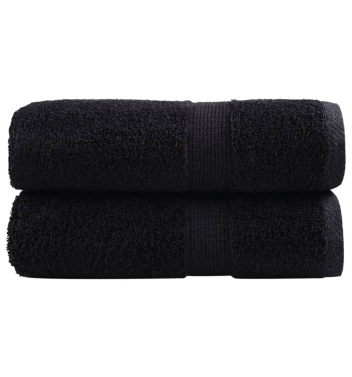 Serviettes de visage de qualité supérieure SOLUND 2 pcs noir | Mobilier & Déco