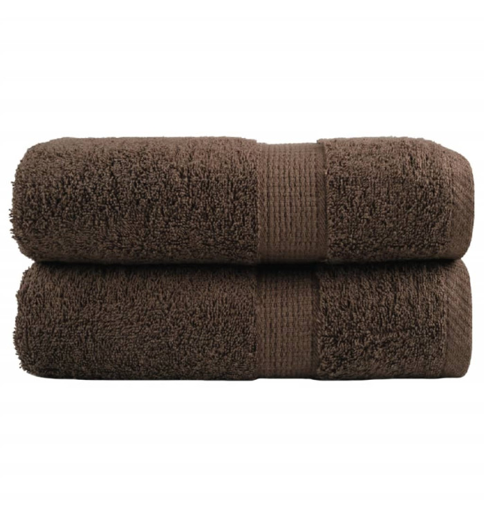 Serviettes d'invité de qualité supérieure SOLUND 2 pcs marron | Mobilier & Déco