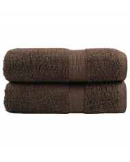 Serviettes d'invité de qualité supérieure SOLUND 2 pcs marron | Mobilier & Déco