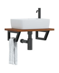 Étagère de vasque murale acier et bois de chêne massif | Mobilier & Déco