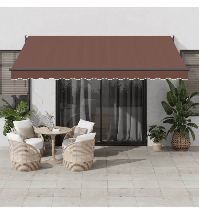 Auvent manuel rétractable marron 400x300 cm | Mobilier & Déco