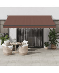 Auvent manuel rétractable marron 400x300 cm | Mobilier & Déco