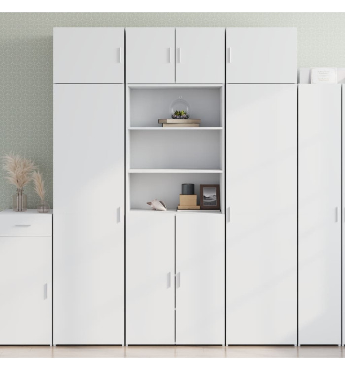 Buffet haut blanc 70x42,5x185 cm bois d'ingénierie | Mobilier & Déco