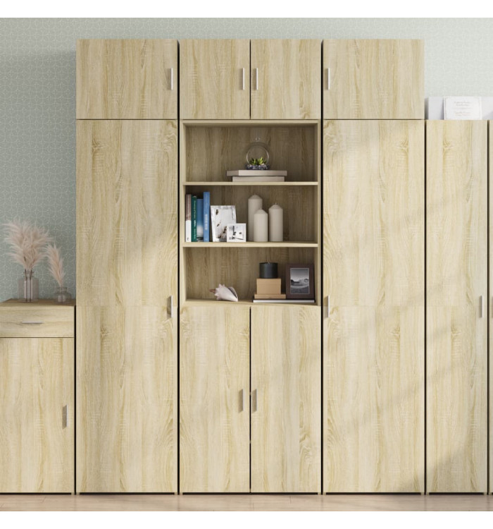 Buffet haut chêne sonoma 70x42,5x185 cm bois d'ingénierie | Mobilier & Déco