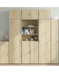 Buffet haut chêne sonoma 70x42,5x185 cm bois d'ingénierie | Mobilier & Déco