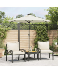 Parasol de jardin avec mât en acier blanc 225x225x212 cm | Mobilier & Déco