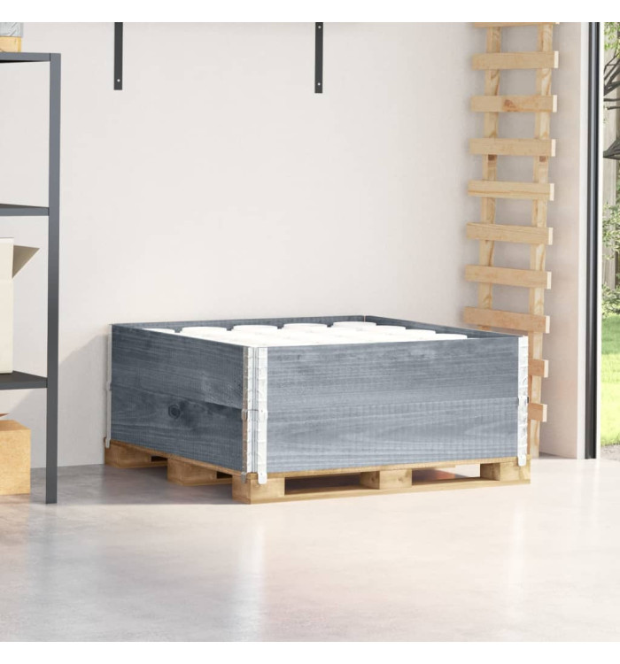 Colliers de palette 2 pcs gris 100x100 cm bois de pin solide | Mobilier & Déco