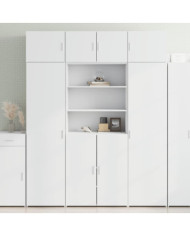 Buffet haut blanc 80x42,5x185 cm bois d'ingénierie | Mobilier & Déco