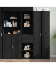 Buffet haut noir 45x42,5x185 cm bois d'ingénierie | Mobilier & Déco