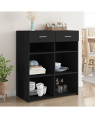 Buffet noir 80x42,5x93 cm bois d'ingénierie | Mobilier & Déco