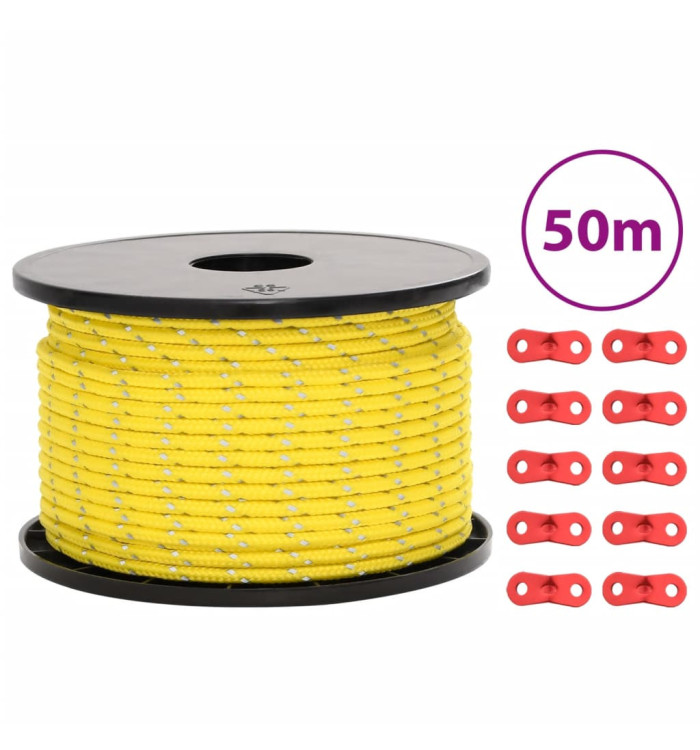 Corde de haubanage de tente avec bandes réfléchissantes et clés | Mobilier & Déco