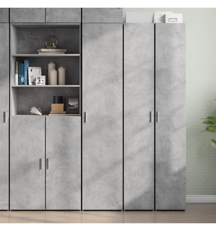 Buffet haut gris béton 40x42,5x185 cm bois d'ingénierie | Mobilier & Déco