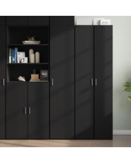 Buffet haut noir 40x42,5x185 cm bois d'ingénierie | Mobilier & Déco