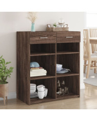 Buffet chêne marron 80x42,5x93 cm bois d'ingénierie | Mobilier & Déco