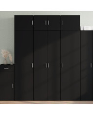 Buffet haut noir 70x42,5x185 cm bois d'ingénierie | Mobilier & Déco